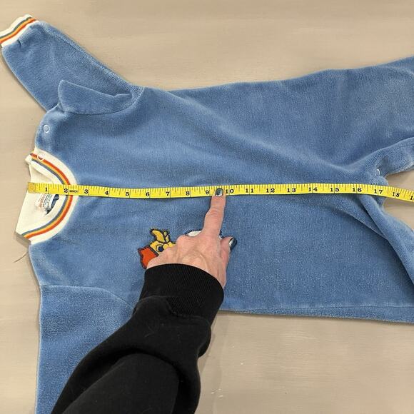 Vintage Healthtex Romper Velour Size 24 Months Duck Applique USA MCM Kids - Picture 11 of 13